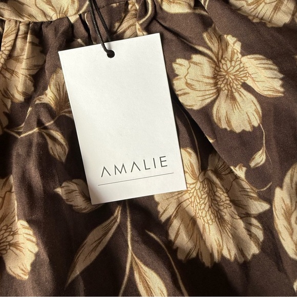 AMALIE THE LABEL Size 4 KAI DOUBLE TIE BACK MIDI DRESS IN SAHARA PRINT New!! - Picture 8 of 9